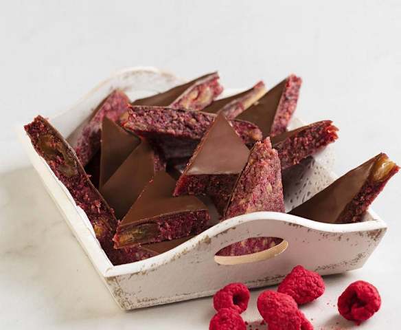Triangles au chocolat et à la framboise