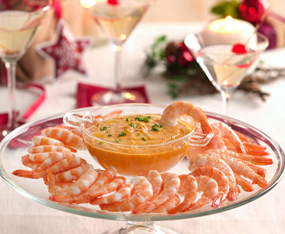 Langostinos al romesco