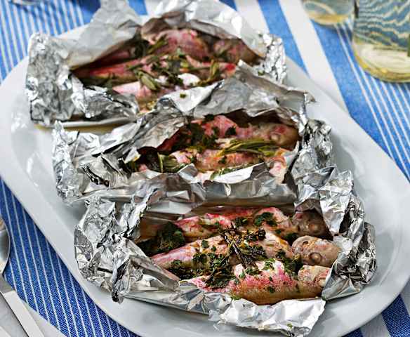 Salmonetes en papillote