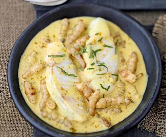 Curry de lieu et crosnes