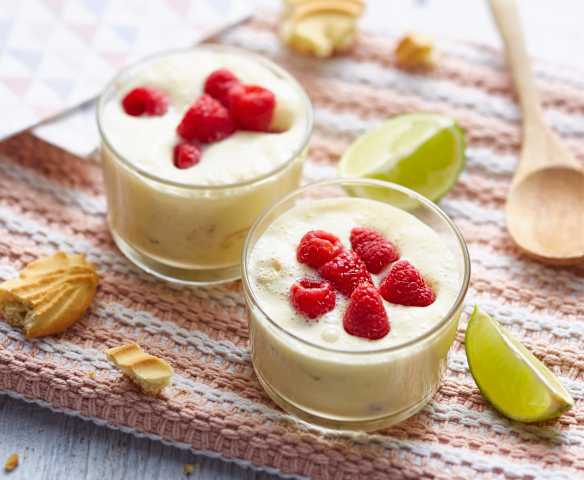 Tiramisu citron vert et framboises