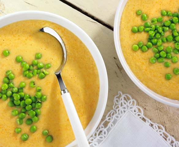 Soupe de petits pois-carottes
