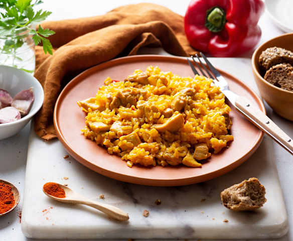 Arroz con pollo en su punto