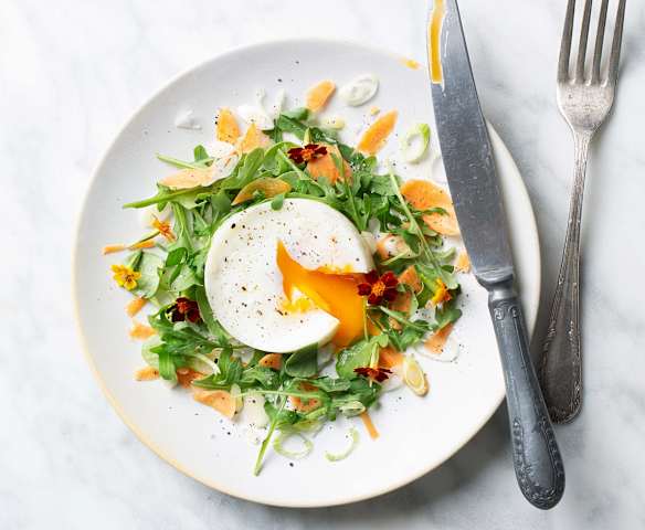 Pochierte Eier aus dem Nester