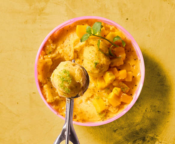Mango-Drachenfrucht-Sorbet