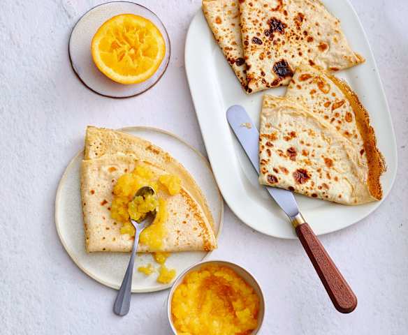 Crêpes à la compote d’abricots secs