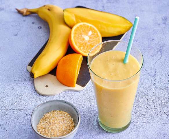 Smoothie au son d'avoine, aux fruits et au soja