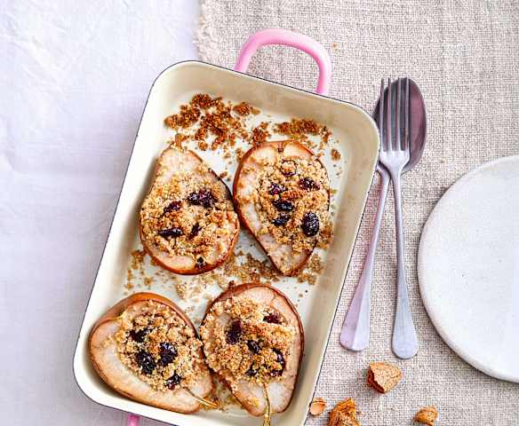 Gratin de poires aux fruits oléagineux et secs