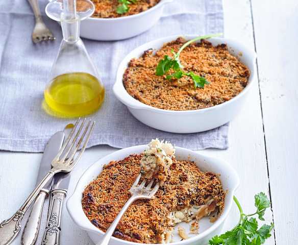 Parmentier de lieu aux épices, purée de lentilles blondes