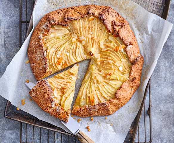 Tarte rustique aux poires, pâte brisée à la purée d’amande