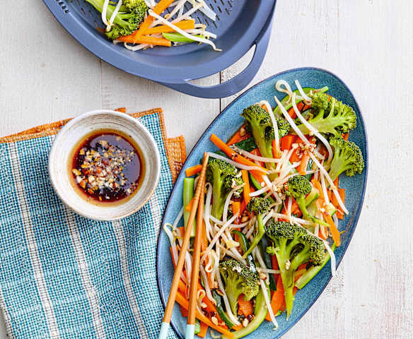 Poêlée de légumes croquants, sauce asiatique