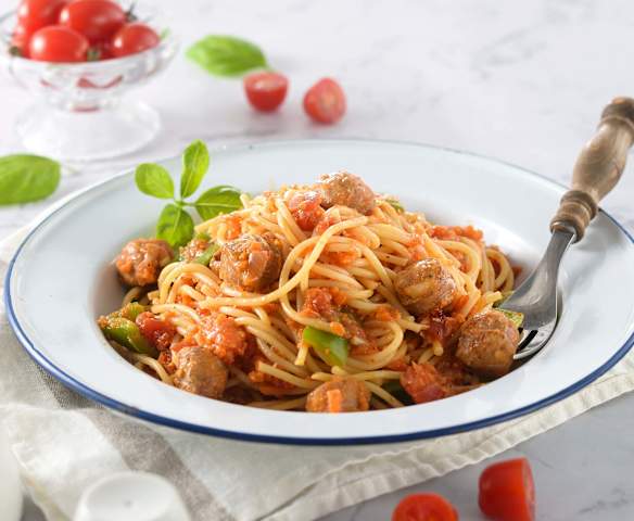 蕃茄辣味香腸義大利麵 蕃茄辣味香腸義大利麵