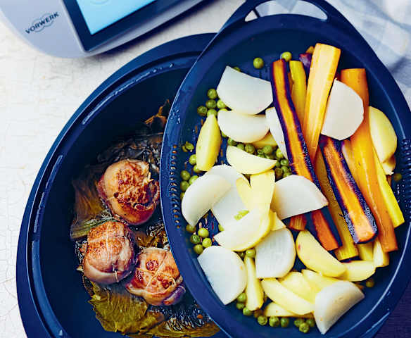 Paupiettes de veau et légumes printaniers