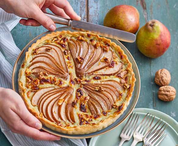 Tarte aux poires et au roquefort