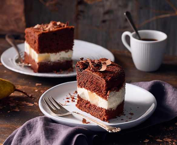 Schoko-Birnen-Sahne-Kuchen