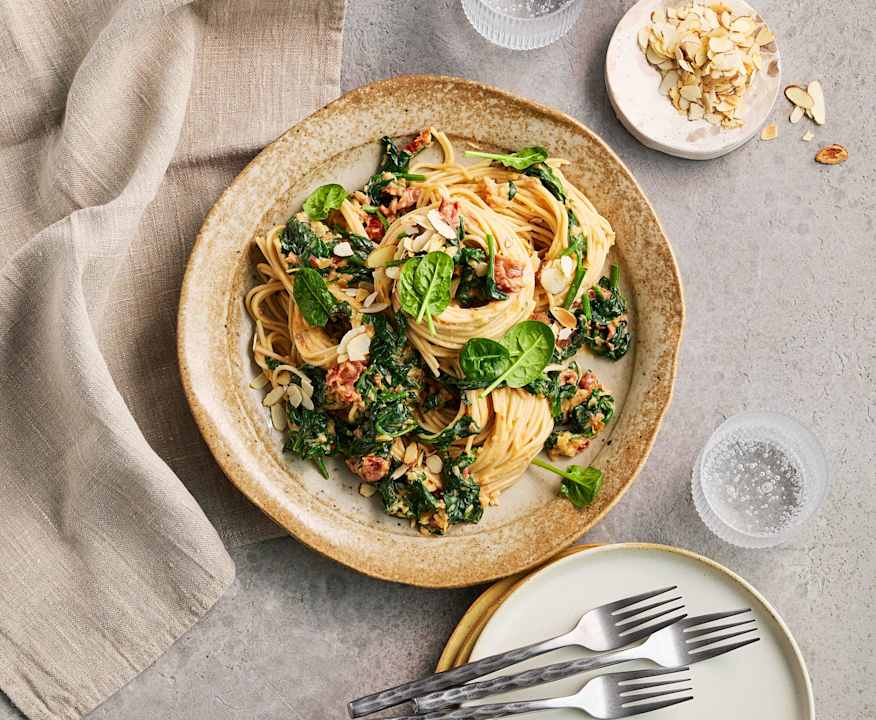 Vegane Mandel-Pasta mit Spinat - Cookidoo® – das offizielle Thermomix ...