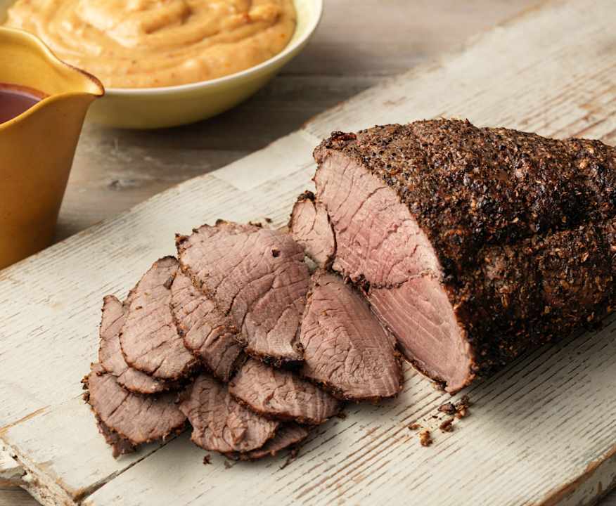 Rotisserie Top Sirloin Roast Bbq Spiced Roast Beef With Sun-dried