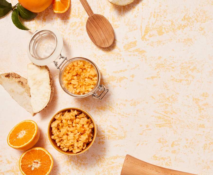 Sellerie mit Orange, wild fermentiert