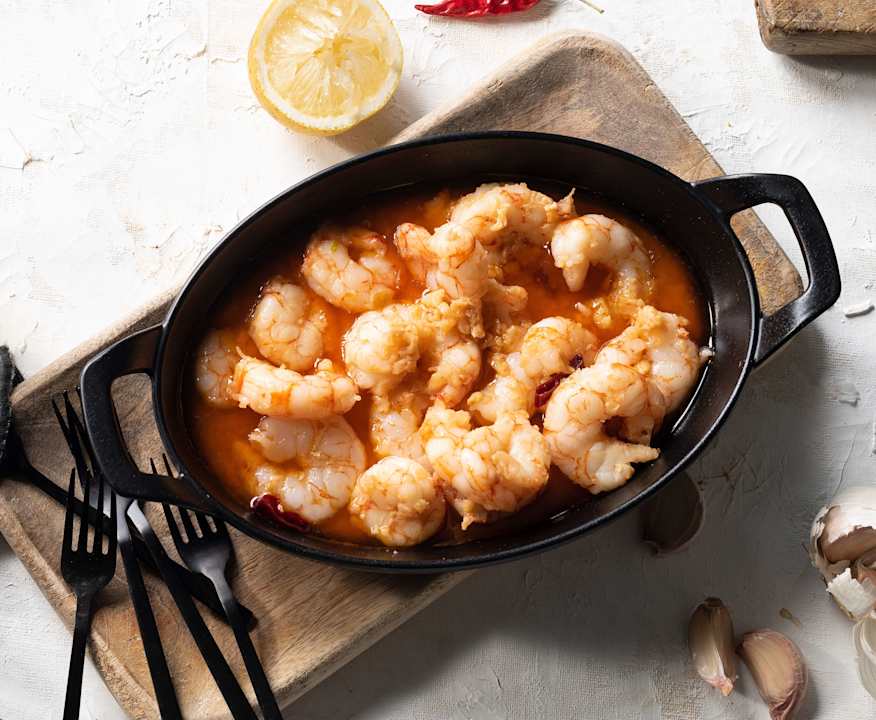 Gambas al ajillo con ajo y guindilla