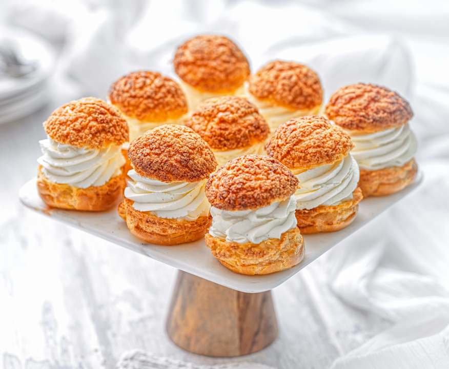 45R Pâte à Choux レギンス他 CAROLINA DE PISTACHE E CRAQUELIN (PÂTE À CHOUX) - Blog da Elisa