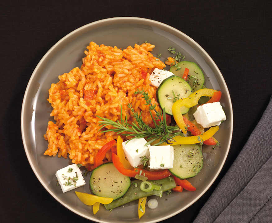 Tomaten-Paprika-Reis mit Sommergemüse und Feta - Cookidoo® – la ...