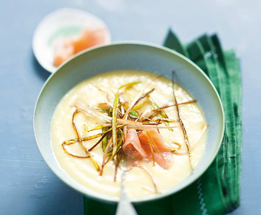 Velouté poireaux-pommes de terre au saumon fumé - Cookidoo® – la