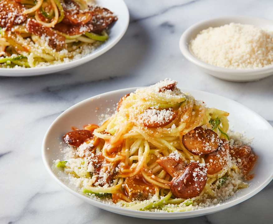 Wild Mushroom Ragu with Spiralized Zucchini Pasta - Cookidoo
