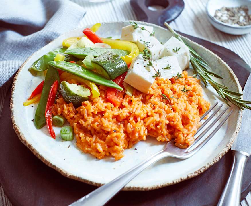 Tomaten-Paprika-Reis mit Sommergemüse und Feta - Cookidoo® – das ...