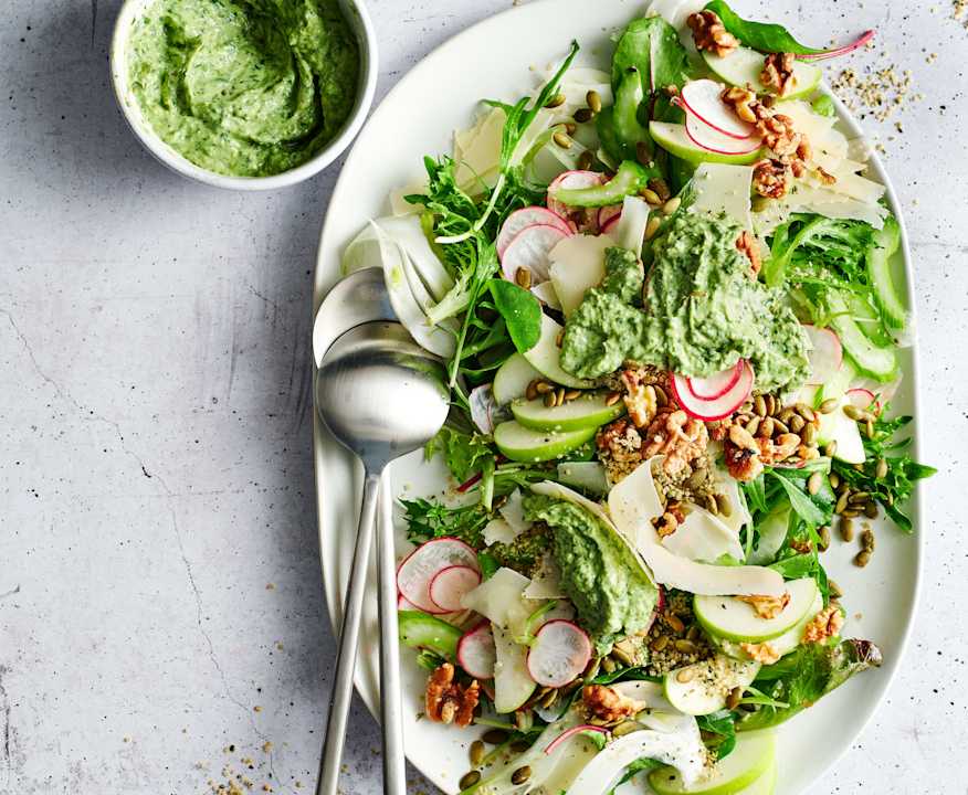 Crunchy Salad with Green Goddess Dressing (Diabetes) Crunchy Salad with Green Goddess Dressing (Diabetes)