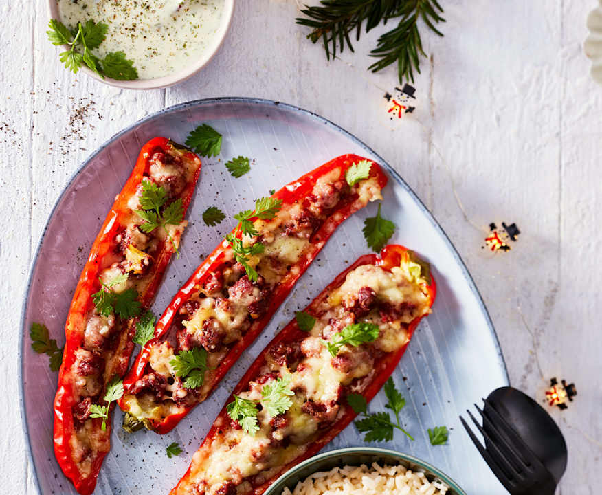 Überbackene Spitzpaprika mit Merguez und Reis - Cookidoo® – das ... Überbackene Spitzpaprika mit Merguez und Reis - Cookidoo® – das ...
