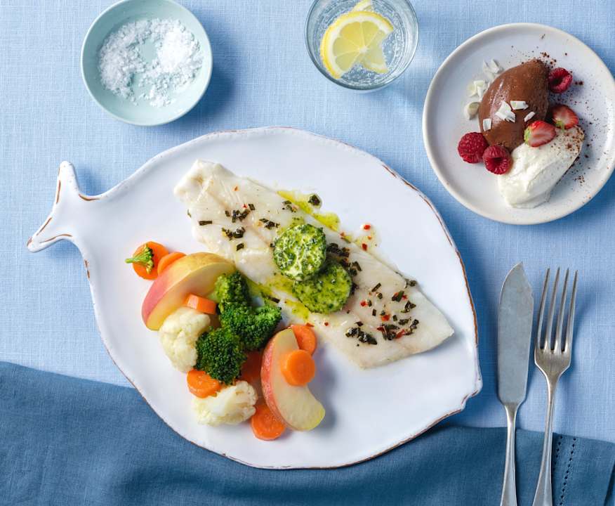 Zander Recipe Menü: Zander mit Apfel-Gemüse und Salbei; Dunkles Schokomousse mit ...