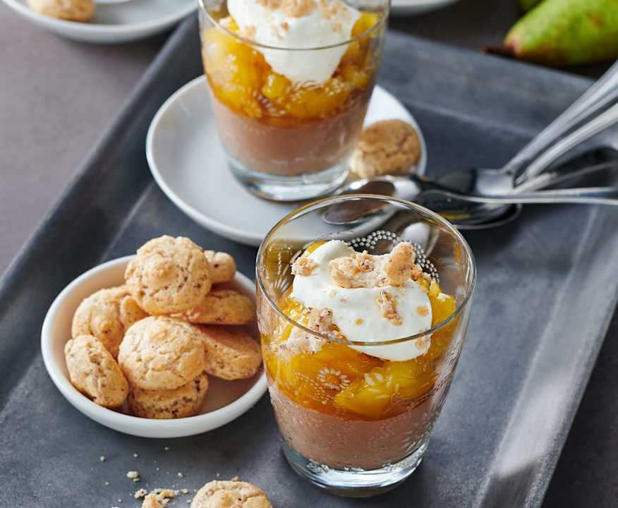 Gewürz-Birnenkompott mit Schokomousse und Sahne - Cookidoo® – la ...