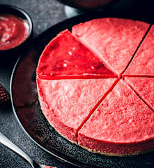 Cheesecake vanille au coulis de fraises