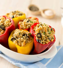 Stuffed capsicums with herbed quinoa