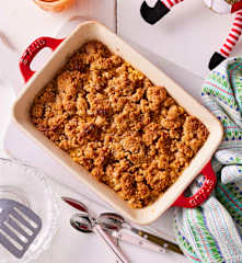 Apple Crumble mit Vanillesauce