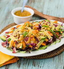 Ensalada con vinagreta de semillas de papaya