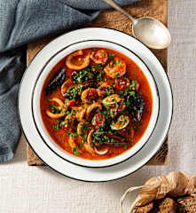 Zuppetta di pesce con crostini integrali