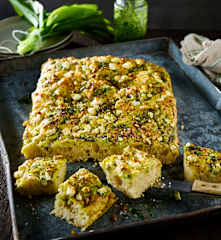 Focaccia mit Bärlauch