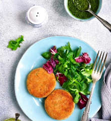 Hamburguesas de soja con pesto de menta fresca