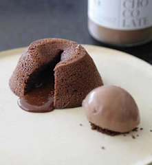 Volcán de chocolate sin azúcar