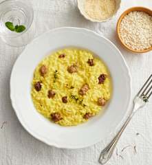 Risotto zafferano e salsiccia