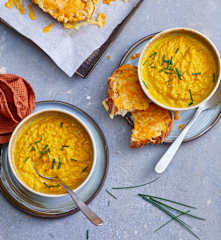 Soupe de carottes, poireau et cheddar