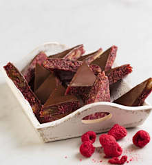 Triangles au chocolat et à la framboise