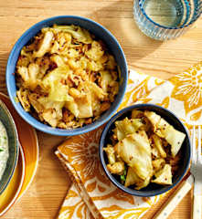 Savoy cabbage with curry leaves & mustard seeds