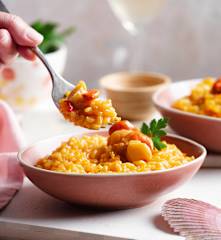 Arroz caldoso con zamburiñas