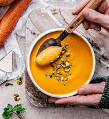 Velouté carottes, pommes de terre et Vache qui rit®