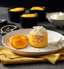 Steamed carrot and orange sponges