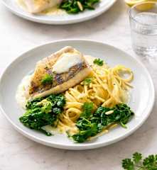 Snoekbaars met Spinazie, Linguine en Beurre Blanc Saus