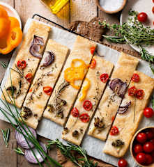 Focaccia floral sem glúten