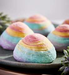 Rainbow Spiral Yam Mooncake